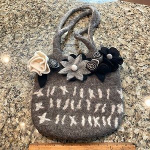 NEW Hand-felled Wool Gray Tote